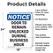 Signmission Door To Remain Unlocked During, 18 in W x Rectangle, Aluminum OS-2PACK-NS-A-1824-V-11530 - alternate 6